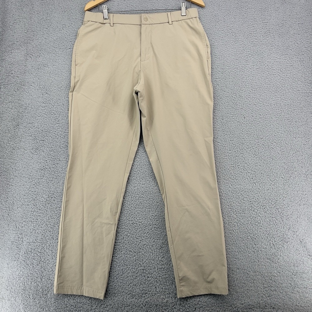 Bearbottom Stretch Travel Pants Mens Large 30 Inseam Beige Performance Casual